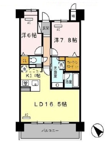 ロイヤルパークス豊洲 802 間取り図