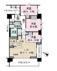 ザ・パークハウスアーバンス目黒平町 6階 間取り図