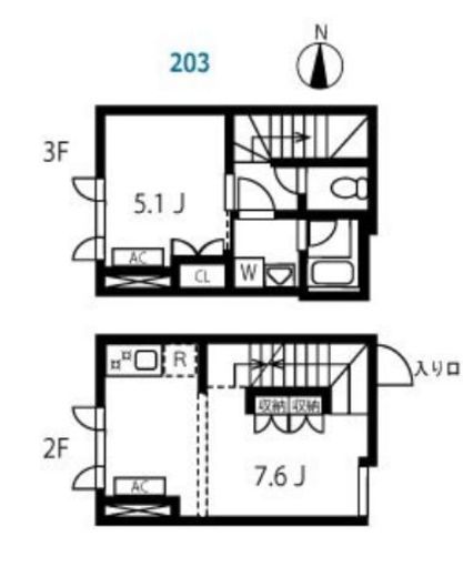 ウーヴァス池袋 203 間取り図