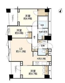 パークハウス中目黒 4階 間取り図