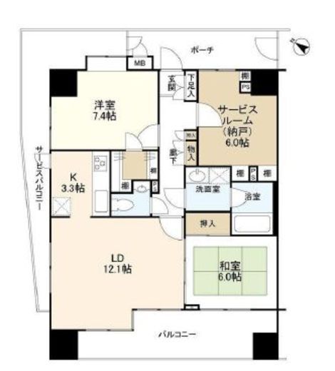 マイキャッスル中目黒3 11階 間取り図