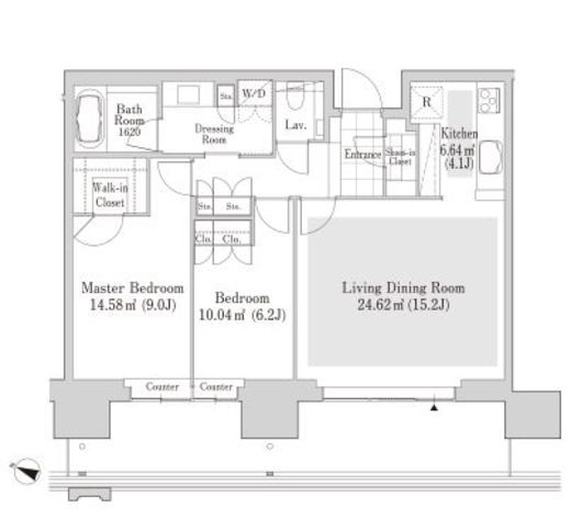 六本木グランドタワーレジデンス 1805 間取り図