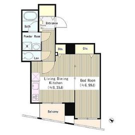 アクアアンビシャス八丁堀 1002 間取り図