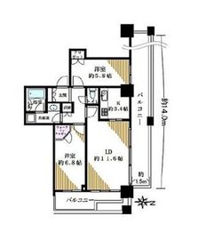 クレストタワー品川シーサイド 23階 間取り図