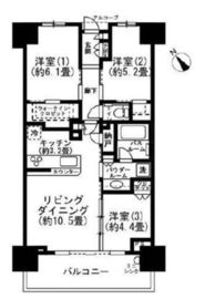 シティハウス東池袋 15階 間取り図