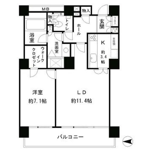 リバーポイントタワー 1009 間取り図