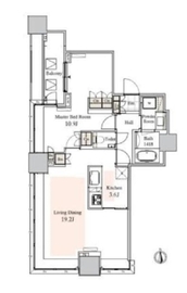 タワーコート北品川 2707 間取り図