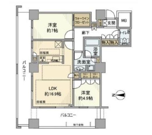 イーストコモンズ清澄白河セントラルタワー 22階 間取り図