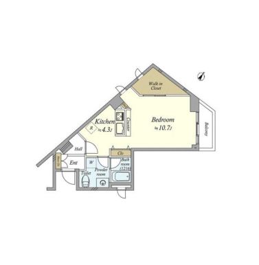 クローバー六本木 2階 間取り図