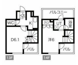 グラーサ銀座イースト 13階 間取り図