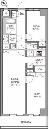 プライマル小石川 203 間取り図