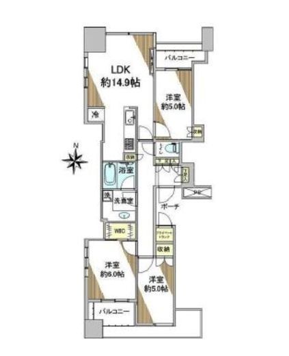 ワールドシティタワーズ ブリーズタワー 12階 間取り図