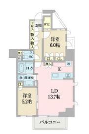 プレミスト代々木公園パークフロント 6階 間取り図