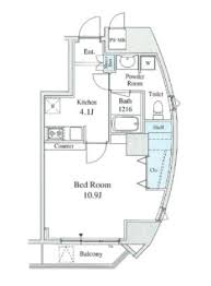 クローバー六本木 5階 間取り図