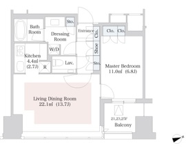 ラ・トゥール新宿 2122 間取り図