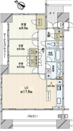 ザ・晴海レジデンス 3階 間取り図