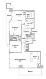 ブランズ六番町 2階 間取り図