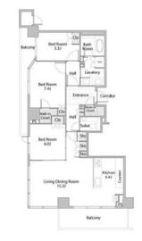 ブランズ六番町 2階 間取り図