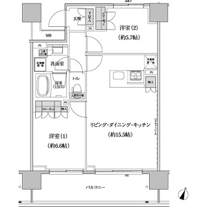 パークハビオ渋谷本町レジデンス 1105 間取り図