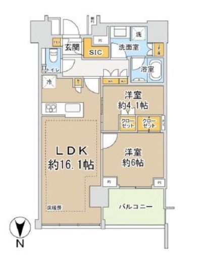 ブリリアタワー代々木公園クラッシー 14階 間取り図