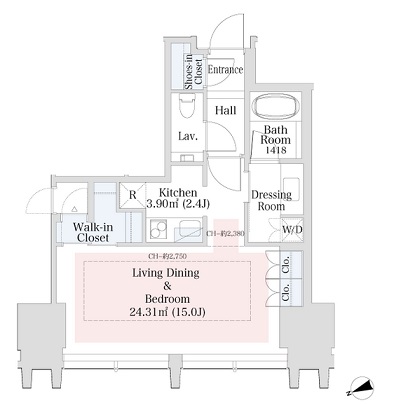 ラ・トゥール新宿グランド 1104 間取り図