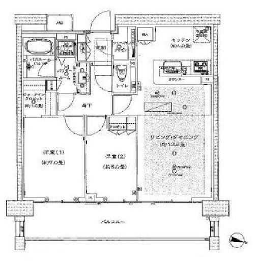 グランドヒルズ三軒茶屋ヒルトップガーデン 9階 間取り図