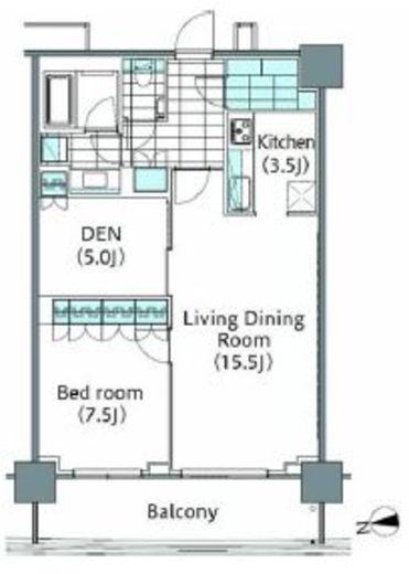 コンフォリア新宿イーストサイドタワー 1512 間取り図