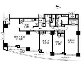 ミレニアムガーデンコート 16階 間取り図