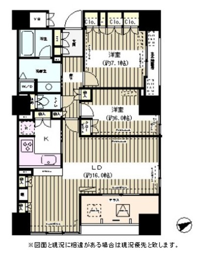 エンブレムコート明石町 1701 間取り図