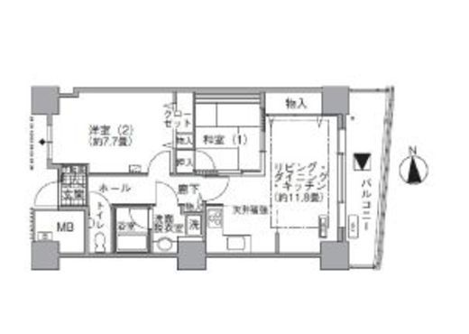 アクティ汐留 2205 間取り図