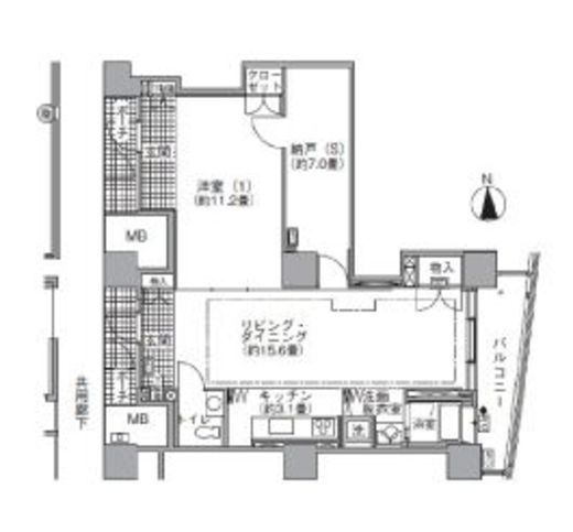 アクティ汐留 4305 間取り図