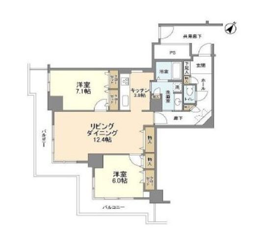 トルナーレ日本橋浜町 16階 間取り図