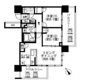 シティタワー目黒 6階 間取り図