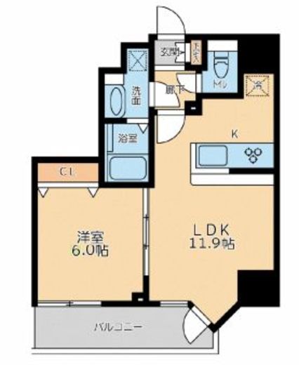 プライマル品川大森海岸 401 間取り図