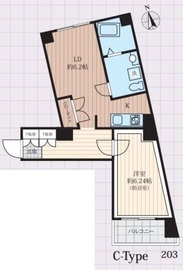 アズミュージック新宿御苑 203 間取り図