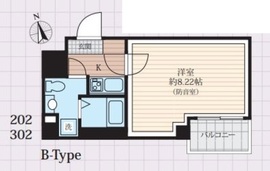 アズミュージック新宿御苑 202 間取り図