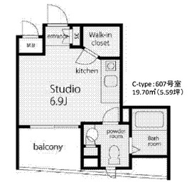 ボルト銀座レジデンス 607 間取り図