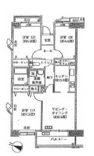 アクティ目黒駅前 2号棟 109 間取り図