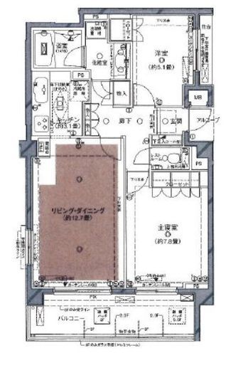 クレッセント神楽坂 3階 間取り図