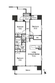 グランスイート八丁堀 2階 間取り図