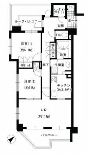 エスティメゾン巣鴨 401 間取り図