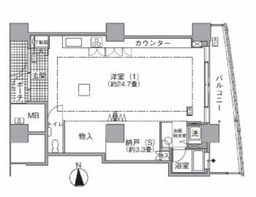 アクティ汐留 4402 間取り図