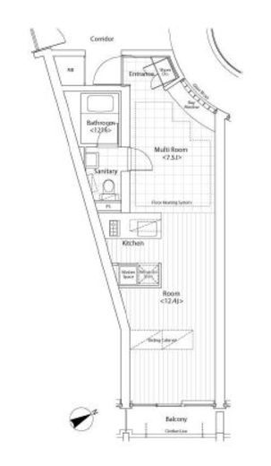 カスタリア祐天寺 306 間取り図