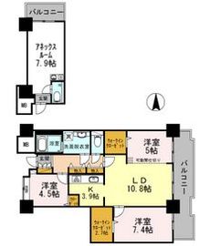 品川シーサイドビュータワー1 2204 間取り図