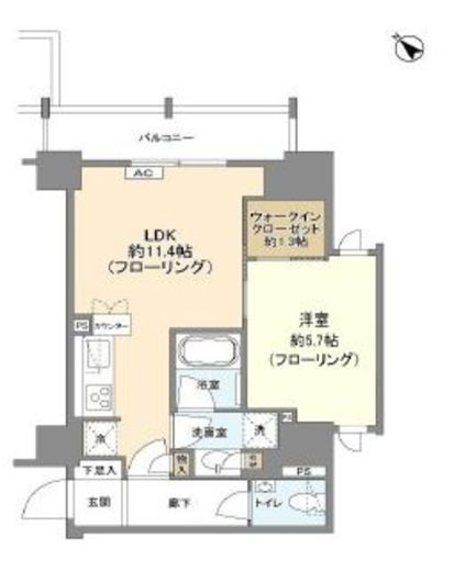 ピアース赤坂 6階 間取り図