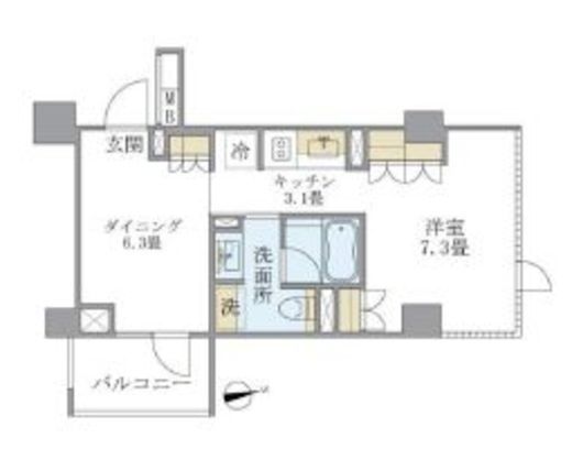 アパートメンツ元麻布内田坂 403 間取り図