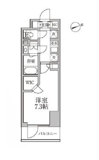 レジディア新御徒町2 802 間取り図