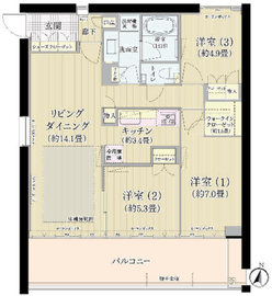 ガーデニエール砧ウエスト 707 間取り図