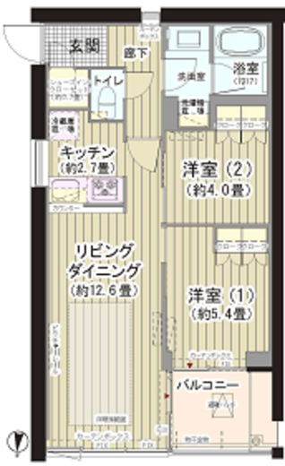 ガーデニエール砧ウエスト 412 間取り図