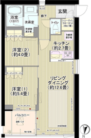 ガーデニエール砧ウエスト 413 間取り図